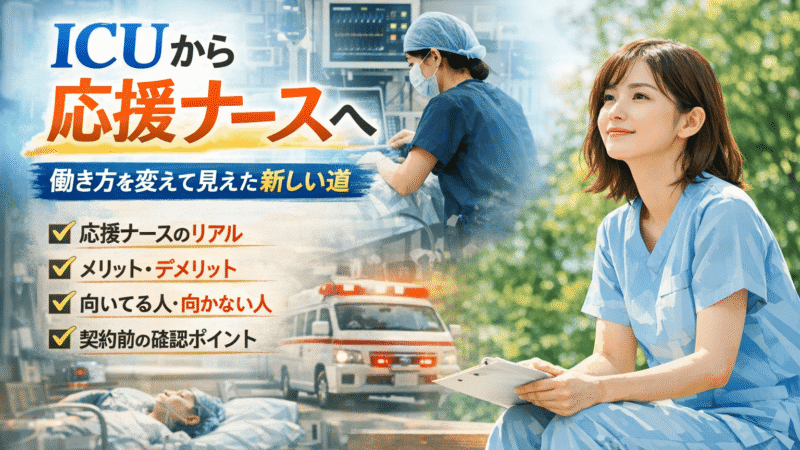 【実体験】急性期→ICUで燃え尽き→応援ナースで立て直した話〜ワークライフバランスを叶える看護師のキャリア戦略 