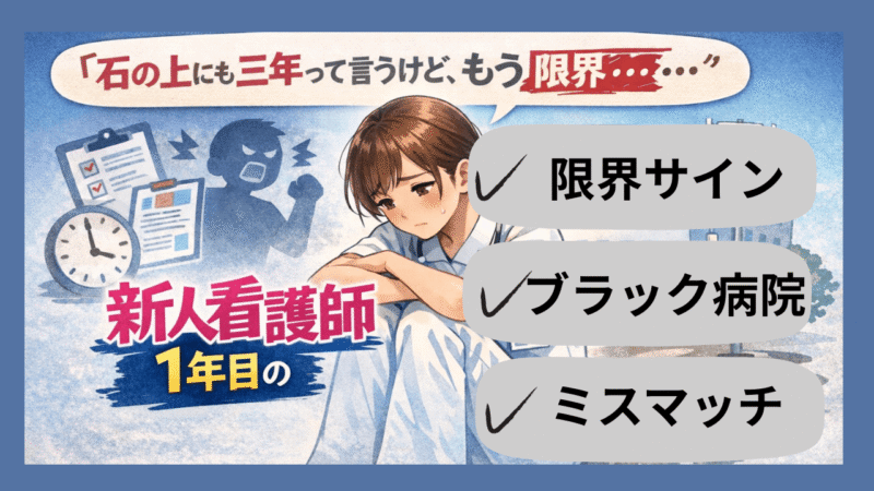せっかく看護師になったのに、1年目で辞めるなんて……と思っているあなたへ 