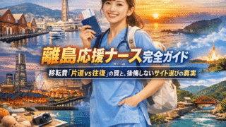 離島応援ナース完全ガイド：移転費「片道vs往復」の罠と、後悔しないサイト選びの真実 