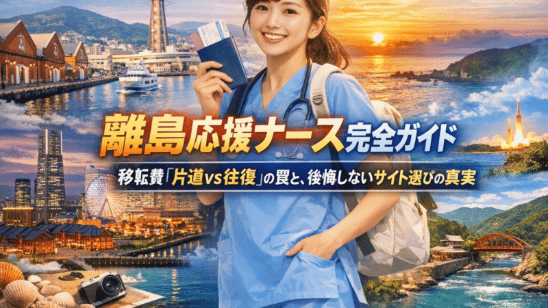 離島応援ナース完全ガイド：移転費「片道vs往復」の罠と、後悔しないサイト選びの真実 