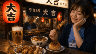 【徳島・応援ナースの休日】仕事の疲れが溶ける夜｜「やきとり大吉 佐古店」で味わう至福の一人飲み 