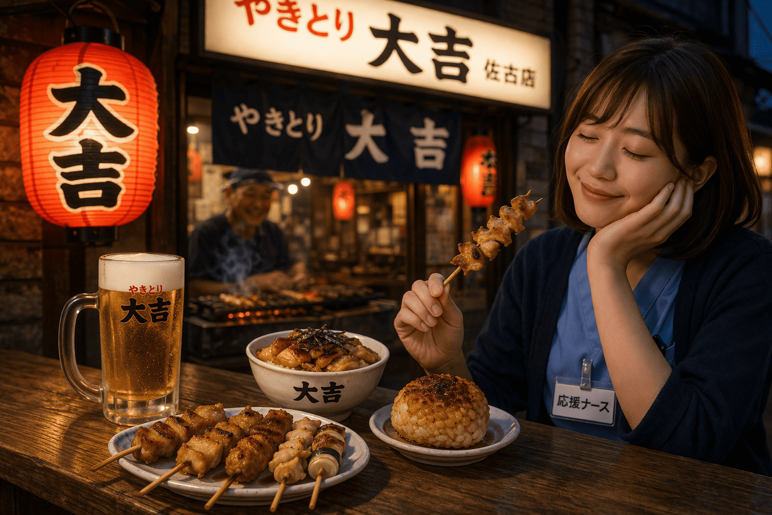 【徳島・応援ナースの休日】仕事の疲れが溶ける夜｜「やきとり大吉 佐古店」で味わう至福の一人飲み