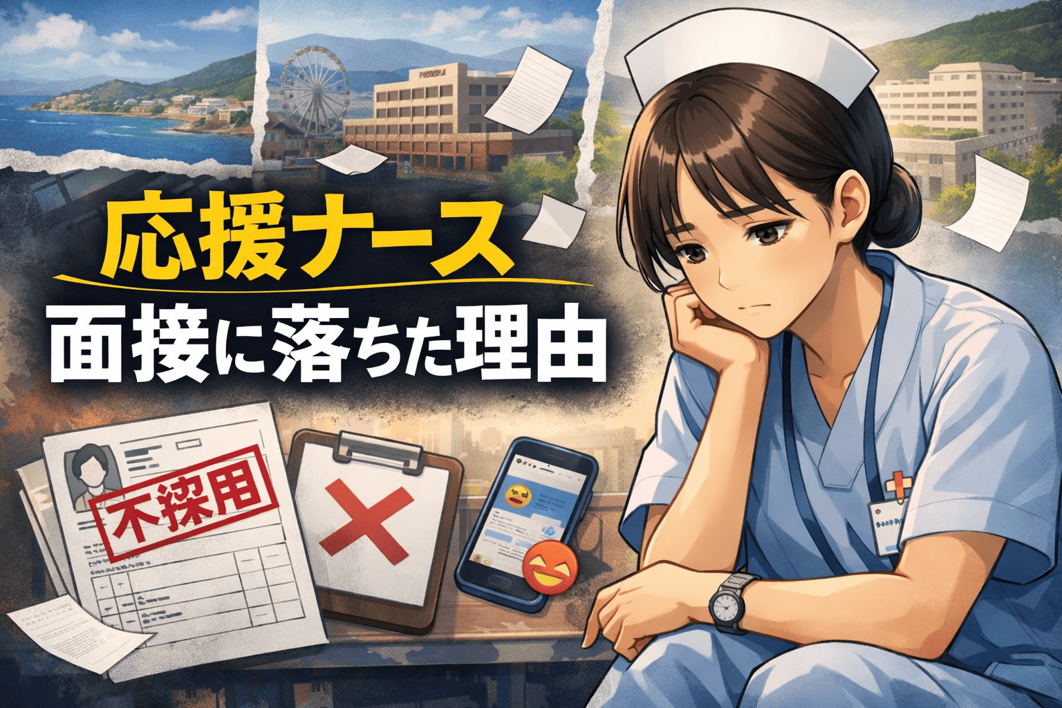 【実体験】応援ナースの面接に落ちた…5ヶ所を渡り歩いた私が教える「5つの原因」と「逆転の内定術」